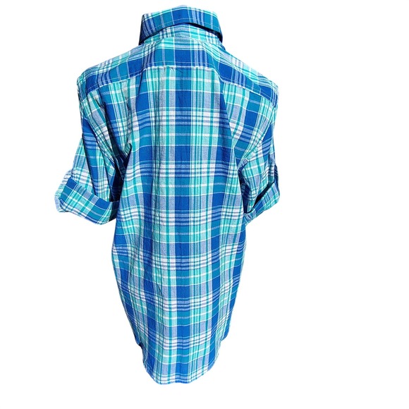 NWT Lauren Ralph Lauren Blue Green Multi Plaid Button Down Long Sleeve Shirt - Picture 2 of 13